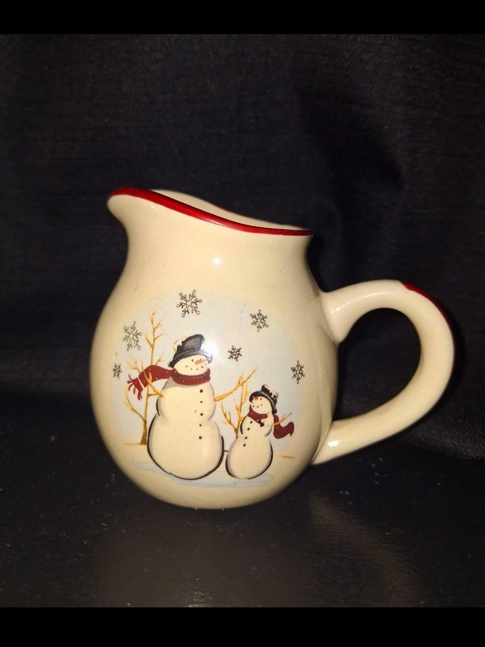 Vintage Royal Seasons Creamer Pitcher With snowmen Motif + BONUS